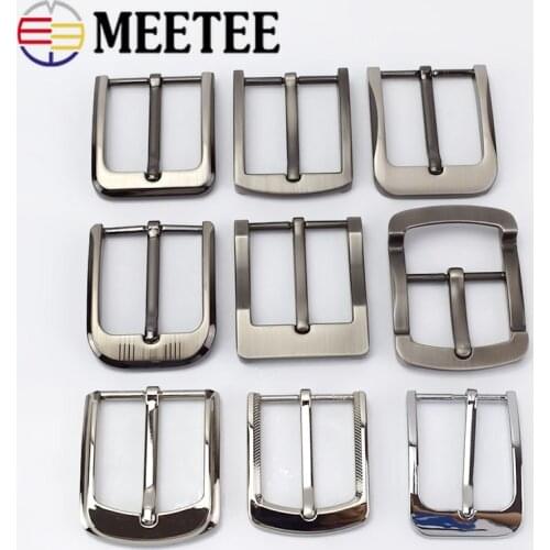 Meetee 2/5pcs Metal Pin Belt Buckles for Mens Women 35/40mm Waistband Head DIY Leather Crafts Jeans Decor Hardware Accessories