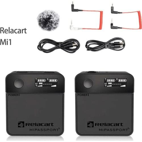 Relacart Mi1 Microphone Wireless Transmitter Kit 3.5mm TRS Lavalier 2.4G Condenser Microphone for DSLR Camera Cellphone Monitor