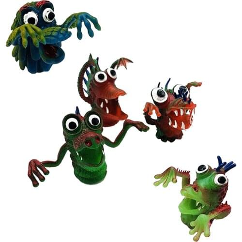 Monster Finger Puppets Kids Funny Play Toys Party Favors Toy Rubber Puppets Assorted Colorful