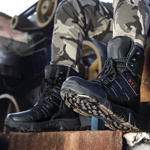 Mens Military Boots Anti-collision Army Combat Tactical Shoes Fashion Sports Outdoor Martin Boots Hiking Shoes