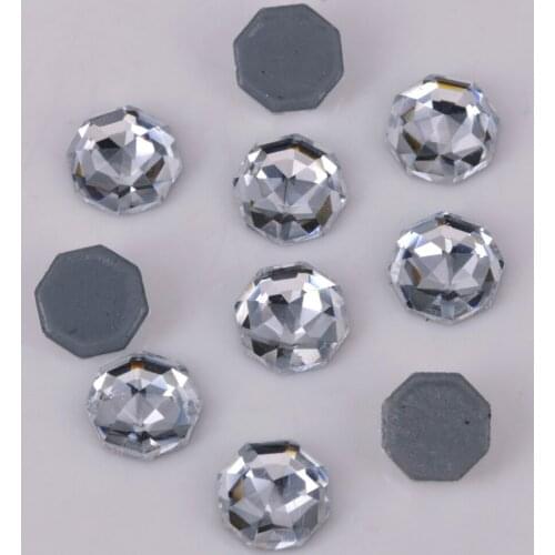 Lead Free AAA 6mm, 8mm Crystal Clear Solaris Iron On Crystal Stones / Flat Back Hotfix Rhinestones