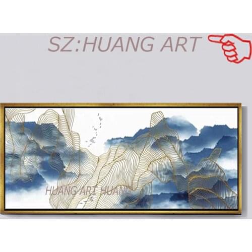 New Arrivals Hand-painted Pictures Wall Art Golden Abstract Oil Painting on Canvas Design Art Golden Oil Painting Unframed