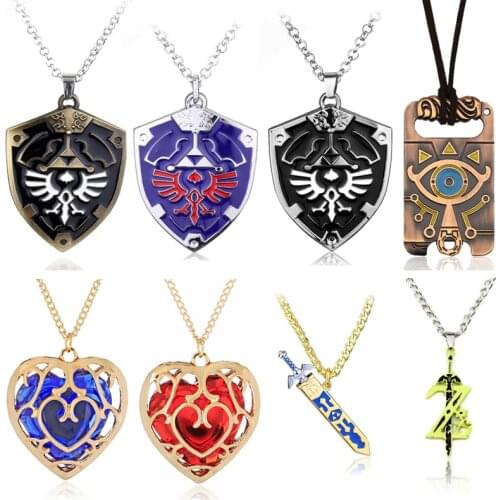 Zeldas Series Necklace The Legend of Zeldas Sword Shield Cosplay Kawaii Intimates Women Men Necklace Sweater Chain Toys Gift