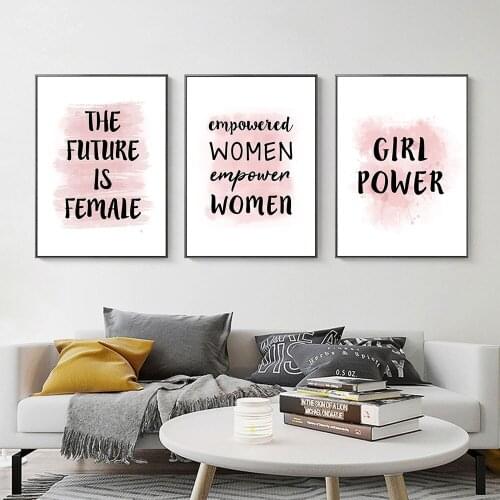 Girl Power Poster The Future is Female Art Print Empowered Women Canvas Painting Modern Quote Wall Picture For Living Room Decor