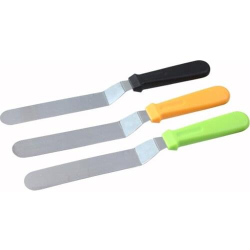 Plastic Handle Cream Scraper Stainless Steel Butter Cake Spatula For Kitchen Bakingg Tools Multi Color LX4400