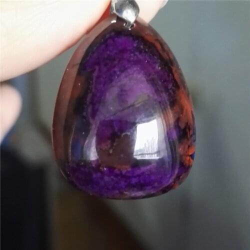Genuine South African Purple Natural Stone Pendant AAAA Women Female Water Drop Bead Natural Sugilite Pendant 30x22x11mm