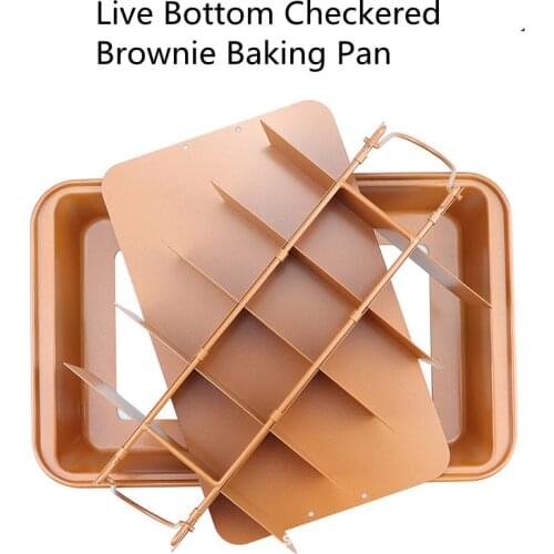 Living bottom grid brownie baking pan, cake bread thickening non-stick baking coating mold