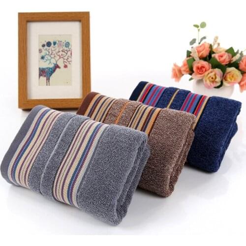 Drop Shipping 2pcs/set Thicker Stripe Pattern Soft 100% CottonTowel set Bathroom Absorbent Hand Towel Face Towels Terry