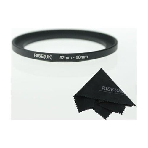 RISE(UK)52mm-60mm 52-60 mm 52 to 60 Step Up Filter Ring Stepping Adapter Adaptor Black