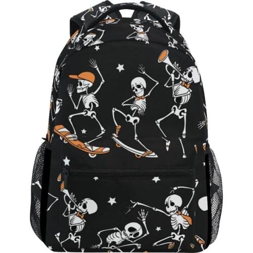 ALAZA Skull printing Backpack School bags for Girls female Travel black Women Laptop Book Bags Big Capacity Backpack Student Bag