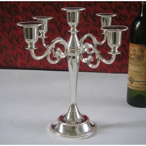 Alloy metal 5-light 3-light sivler plated candelabra candlesticks candle holder candlestick centerpiece wedding home decor