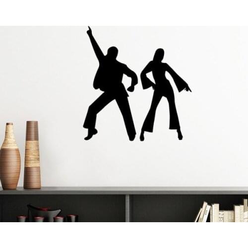 Dancer Sports Duet Dance Performance Silhouette Removable Wall Sticker Art Decals Mural DIY Wallpaper for Room Decal