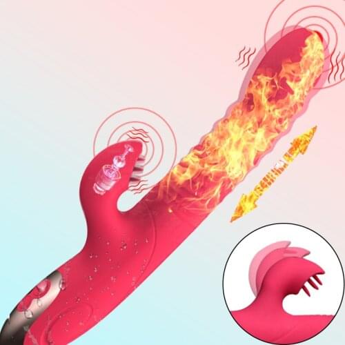 Telescopic Vibrator Dildo Heated Vibrating Female Masturbator Sex Toys for Clitoral Stimulation G-Spot Vaginal Pussy Massager