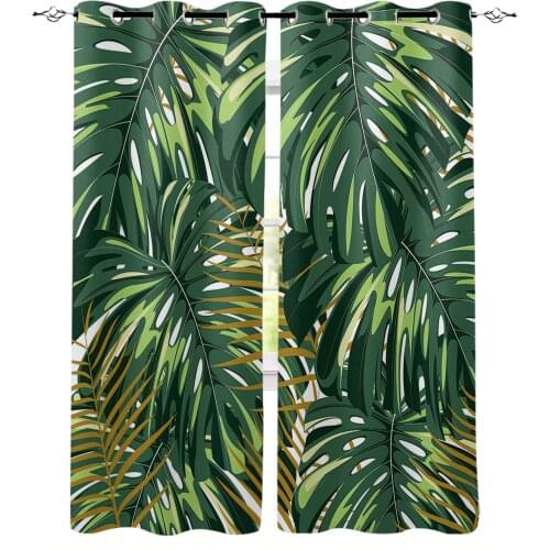 Tropical Jungle Plant Monstera Blackout Curtains for Children Kids Home Decor Bedroom Living Room High Shading Window Curtains