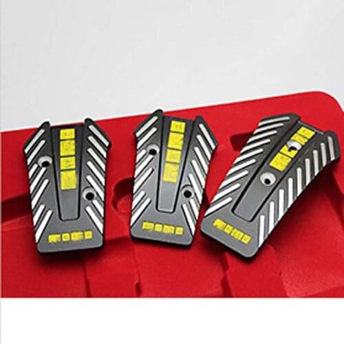 3 PCS 1 Set Style Nero Car Racing Pedals Universal Manual Brake Pedal Foot Pedal Non Slip Black Silver Sport Racing Pedals