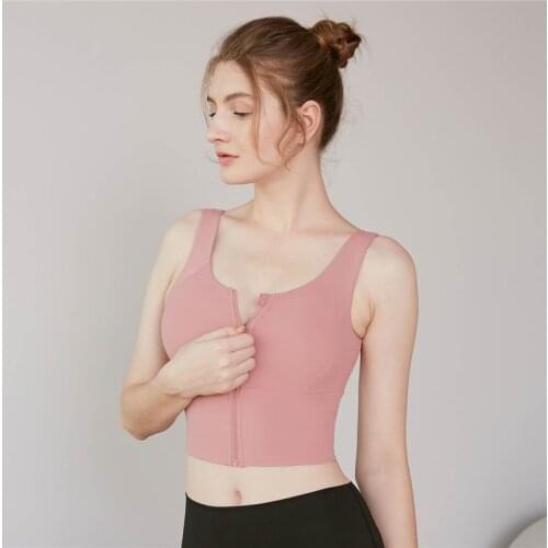 Vansydical Women Zipper Sportswear Push Up Yoga Tops Sports Bra Fitness Crop Top Shockproof Gym Running Underwear Padded Tanks