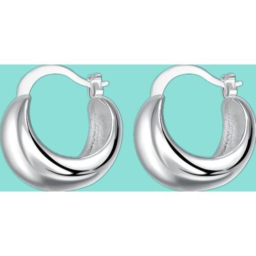 Wholesale 925 Sterling Silver Smooth Egg Shape Earrings Cute Elegant Jewelry For Women Christmas Party Gift