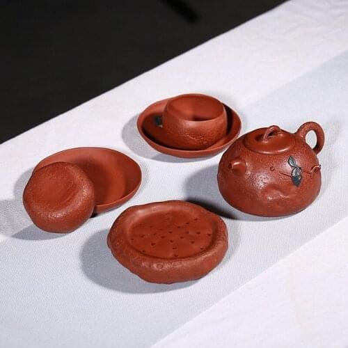 Famous handmade zhu mud are recommended for the spring of a complete set of kung fu tea set anti-counterfeiting teapot