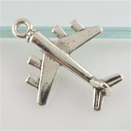 10pcs 12171 Zinc Alloy Antique Silver Aircraft Plane Charms For DIY Jewelry Making Accessories