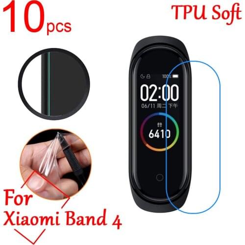 10pcs Ultra Clear TPU Soft Full Screen Protector cover For Xiaomi Mi Band 4 sports Smart Wristbands Watch GPS Heart rate Film