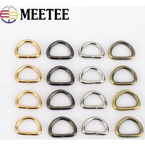 100/300/500pcs 10mm D Ring Buckles Metal Opening Dog Collar Webbing Clasp Loop Zipper Puller DIY Bag Hardware Accessories BF073