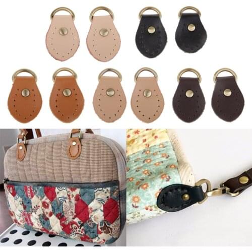2 Pieces Leather with D Ring Buckle Sew on Bag Handle, Bag Replacement Buckles