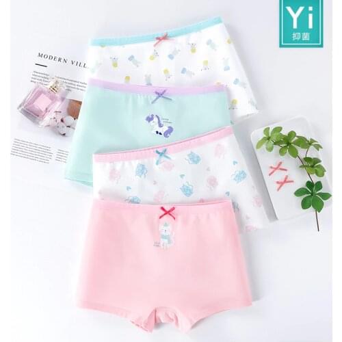 2 pieces/batch of cute cartoon underwear, cotton shorts, girls underwear set 2-10 years old