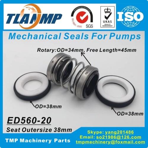 560D-20S , ED560-20S ( ED560-20 S ) ,Shaft Size 20mm (Special Seat Outer Size 38mm) Double face TLANMP Mechanical Seals