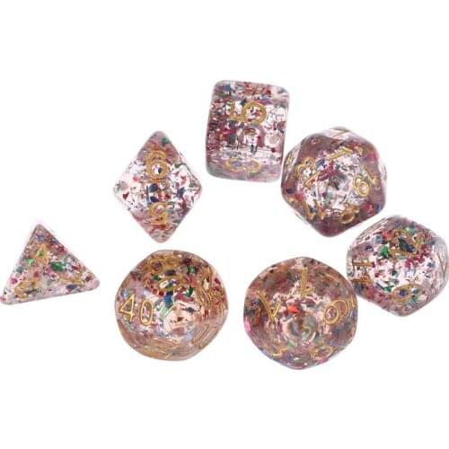 7Pcs/Set Polyhedral Multi Sides Numbers Dice Role Playing Board Game for Bar Pub