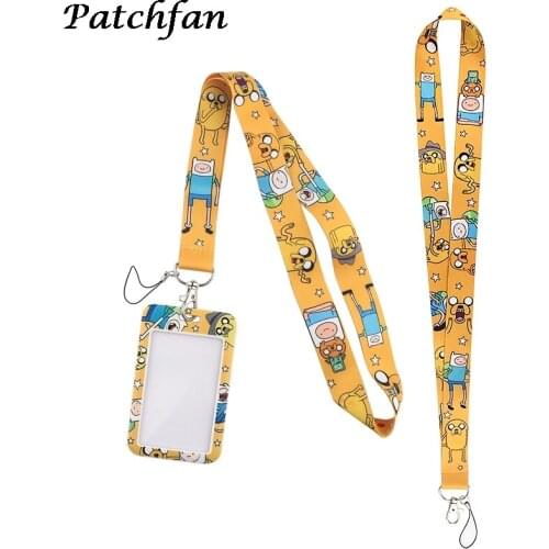 AD396 Patchfan Cartoon Lanyard Keychain key Badge ID Mobile Phone Rope Cute Gifts Lanyard With Card Holder