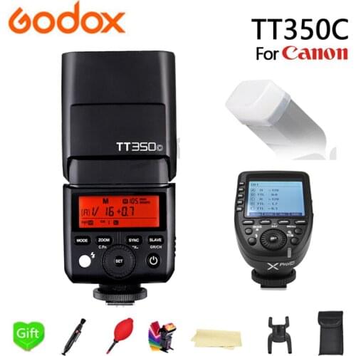 GODOX TT350C Flash TT350-C TTL HSS 2.4g Wireless 1/8000s GN36 Speedlite Pocket lights + Xpro-C Transmitter For Canon Camera