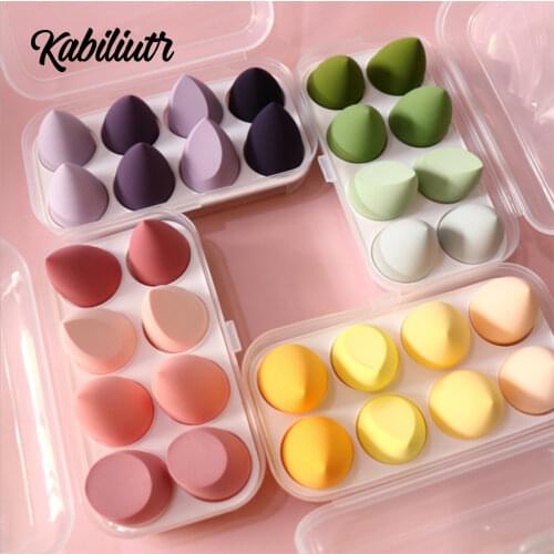 8pcs New Beauty Egg Set Gourd Water Drop Puff Makeup Puff SetColorful Cushion Cosmestic Sponge Egg Tool Wet and Dry Use