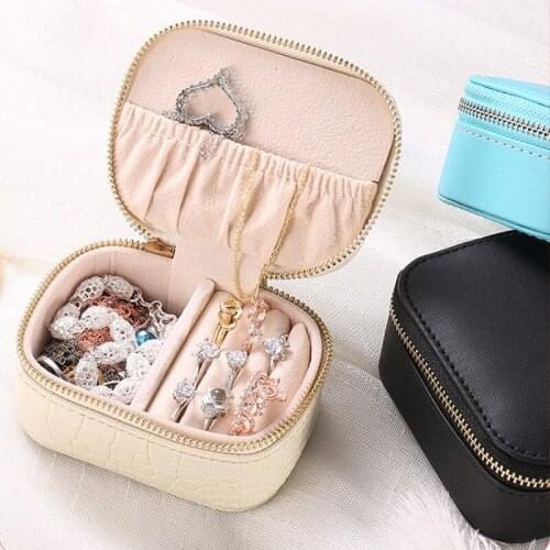 Travel Jewelry Packing Gift Box Cosmetic Makeup Organizer Case Earrings Rings Necklaces Display Storage Zipper Jewellery Bag