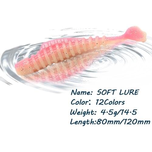 GOBYGO 5PCS/3PCS 80MM/12MM Soft Lure Artificial Silicone Bait Jigging Carp Fishing Easy Shiner Floating Water Wobblers Swimbait