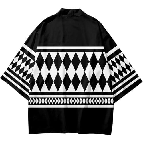 Summer New Adult Print Haori Cardigan Asian Samurai Cosplay Clothes Oversize 6XL Streetwear Japanese Unisex Yukata Kimono Tops