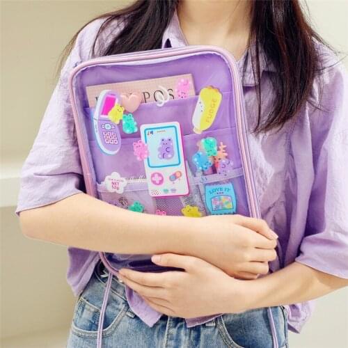 Kawaii Bear Clear Day Clutches Handbag For Girls Waterproof 11inch Ipad Cover Sleeve Student Organizer Stationary Pouch