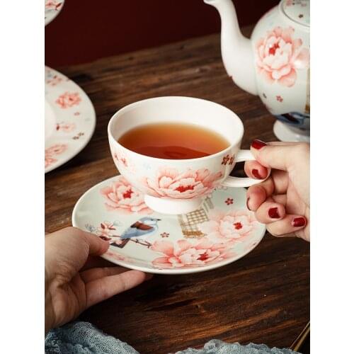Ceramic Coffee Cup European style luxury ins style English afternoon black tea cup dish pot bone china tea set home