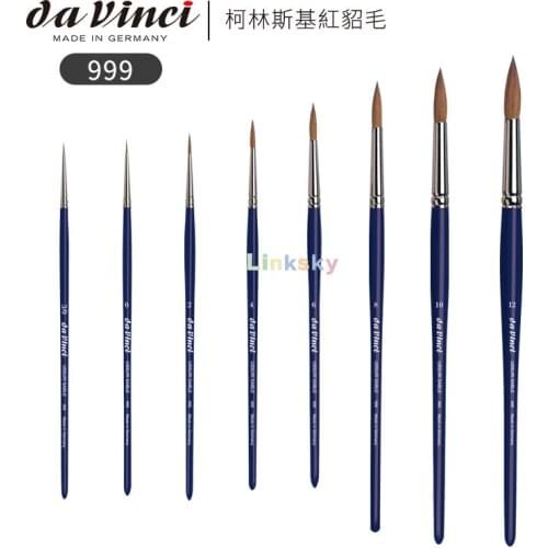 Da Vinci Watercolor Limited Edition Series 999,Paint Brush,Round Long Taper Kolinsky Red Sable,Light , Easy To Grip,good Texture