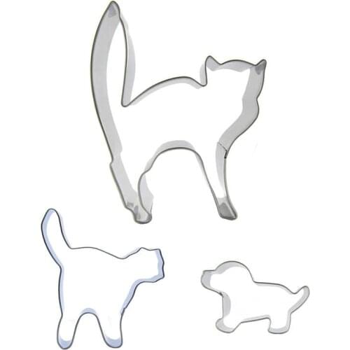 Cat, Kitten,Baby Dog shaped 3 piece biscuit cutting molds, baking tools, cake decorating soft candy tools