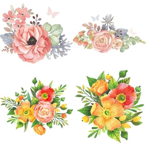 Three Ratels QC506 Beautiful spring flowers wall stickers for home decoration accessories for living room