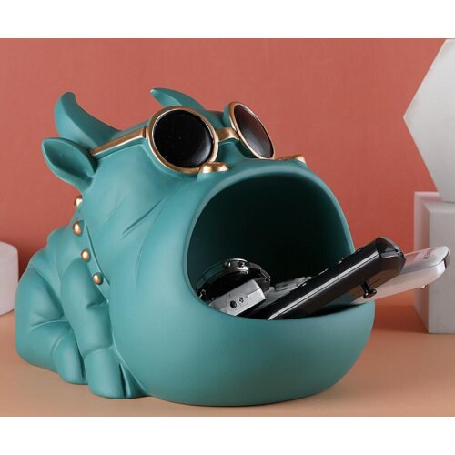 Cool Cow Figurine Big Mouth Dog Cats Storage Box Key Phone Chocolates Candy Storage Basket Home Decor Living Room Ornaments