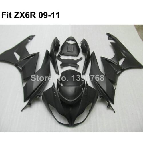Matte black aftermarket body parts fairings for Kawasaki Ninja ZX6R 09 10 11 fairing kit ZX-6R 2009 2010 2011 NB33