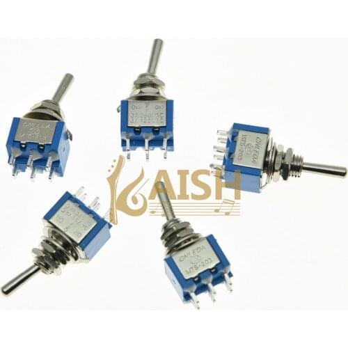 KAISH 5x Guitar Mini Toggle Switch ON-OFF-ON 6 PIN Switches