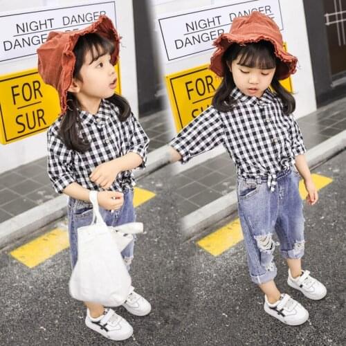 Korean New Fashion Plaid Shirt for Girl Autumn Long Sleeve Shirt Blouses for Girl Toddler Casual Tops Tee Shirt Children Blouses