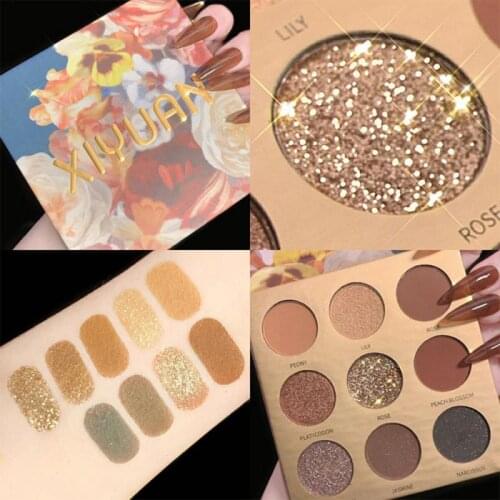 Fashion Eye Shadow Palette 9 Color Matte Eye Shadow Palette Glitter Eye Shadow Makeup Makeup Long Lasting Easy To Wear TSLM2