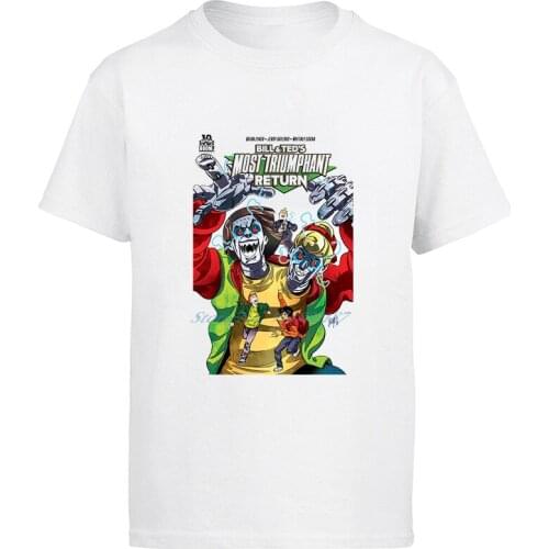 Mens T-shirt Bill And Ted Robot Print Vintage Fashion Cool Tops Short Sleeve Harajuku Streetwear Oversized Casual Men clothing