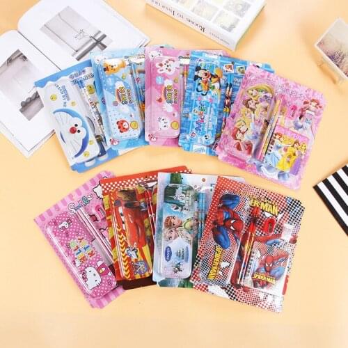 Frozen Pencil Case Set Spider Man Pencilcase Kawaii Bear Rabbit Pen Case Supplies Box Pencils Pouch Stationery Gifts Kids Toys