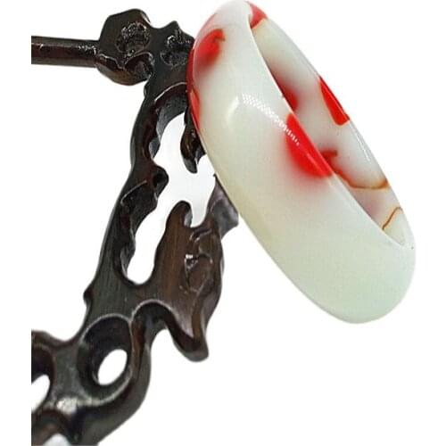 Natural chicken blood stone jade bracelet Phoenix blood jade bracelet ward off evil