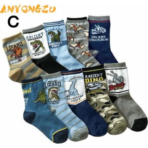 10pair/lot Anyongzu Boys Animal Cotton Socks Cute Cartoon Children Spring And Autumn Winter Baby socks mix 4 to 7 years old