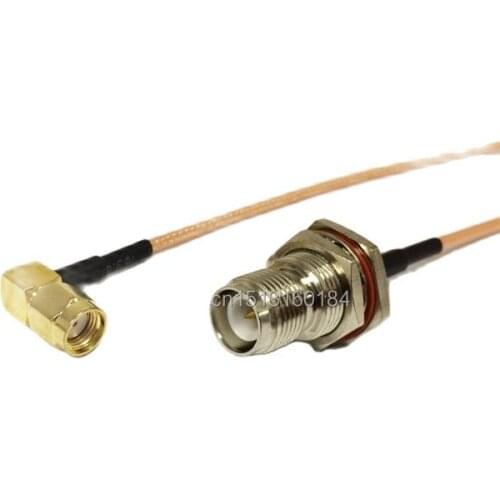New Modem Coaxial Cable RP-SMA Male Plug Right Angle To RP-TNC Female Jack Connector RG316 Cable 15CM 6" Adapter Pigtail